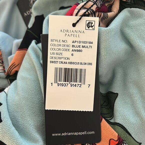 Adrianna Papell Women's Sweet Crlna Hibiscus blouse Dress, Size 6, NWT - Picture 11 of 12